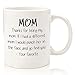 Thanks For Being My Mom Funny Coffee Mug - Gifts for Mom from Son, Daughter - mothers day mugs from Kids - Unique Gag Birthday Present Idea for Women, Her - Cool Novelty Mother Mug, Cup