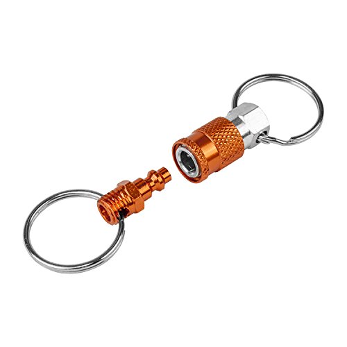 Freeman Keyqc3 Pull Apart Coupler Keychain With 2 Split Rings, 3 Pack, Orange, Small #TOP2