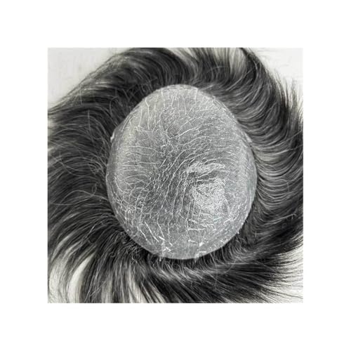 Toupet homme en cheveux humains fins de 0.08 mm postiche invisible de haute qualité 1B40