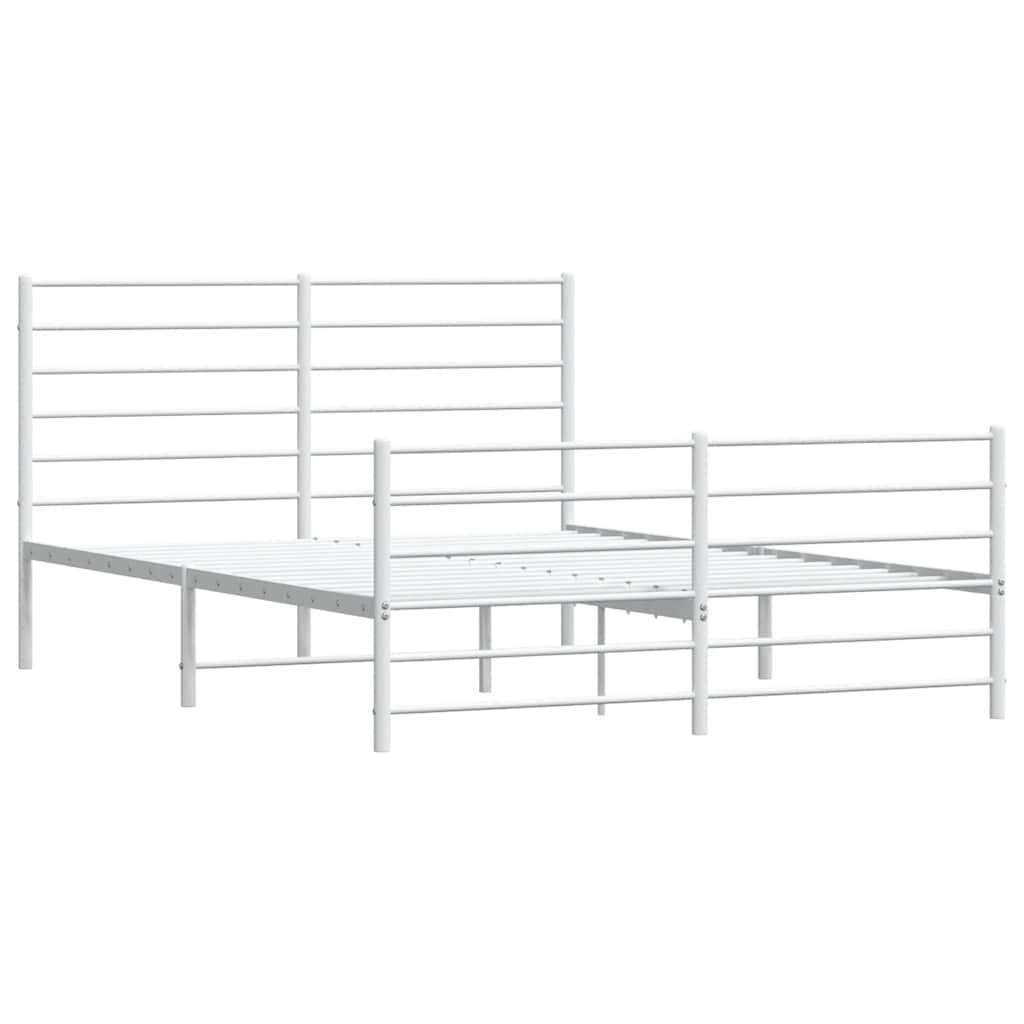 vidaXL Estructura Cama sin colchón con Estribo Metal Blanco 150x200 cm