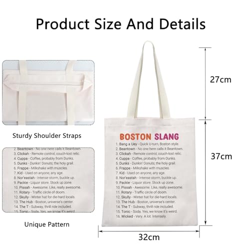 POFULL Boston Gift Boston Accent Gift Boston State Trip Gift Massachusetts Gift New England Gift Boston Slang Tote Bag2
