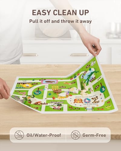 image for Babebay Disposable Stick-on Placemats 40 Pack for Baby & Kids & Toddle