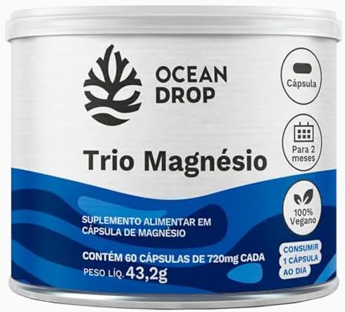 Trio Magnésio 60 cápsulas 720 mg Ocean Drop