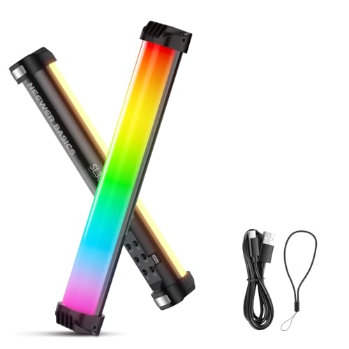 NEEWER BÁSICO 12' Barra Luz LED RGB Magnético, 2700K/4000K/6500K CRI95 8W Varita Foco Tubo de Mano Regulable 51 Modos RGB 2000mAh, para Youtube TikToK Cámara Streaming Estudio Fotografía Vídeo, SL30