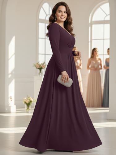Image of KOH KOH Womens Long Sleeve Flowy Empire Waist Fall Pleated Maxi Dress