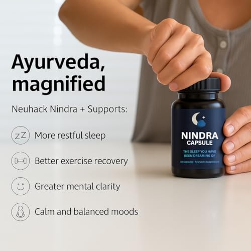 Image of Nindra Sleep Support Supplement | Ayurvedic capsule for relaxation and brain wellness