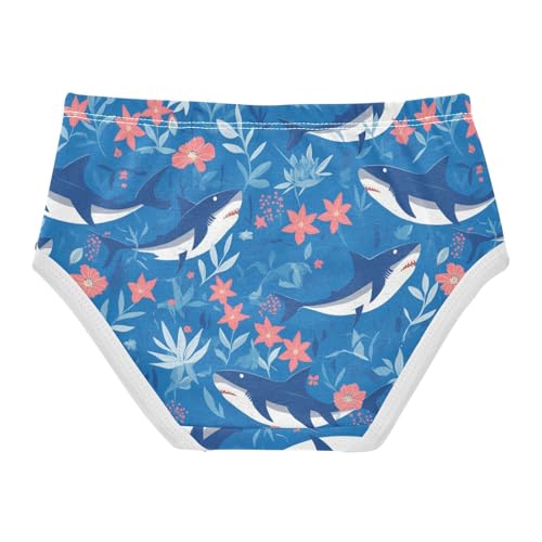 Wusikd Shark Girls' Underwear Cotton Floral Girls Briefs Soft Toddler Underwear 2T2