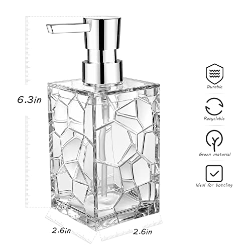 Yaukph 391-CLEAR 2 Pack Clear Rust Proof Soap Dispenser, Acrylic Plastic Hand Soap Lotion Dispenser Set thumb #3