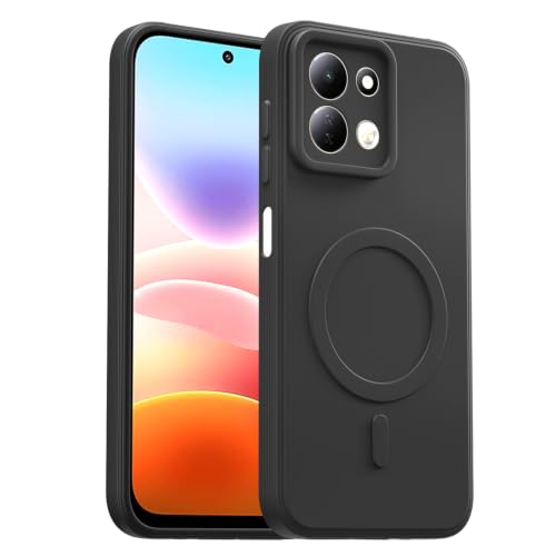 Image of Outlouders Back Cover for Redmi 17 5G | Soft Matte Silicone | Slim Fit | Magnetic-Safe Logo Design (Magnetic-Safe Not Compatible) | Shockproof | Camera Protection Bumper Case (Black)