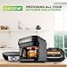 Nutrichef 5.8 Quart Air Fryer | 8-1 Preset Cook Modes | Transparent Fry Bowl for Best Cooking Results | Cook Shrimp, Steak, Fries, Wings, Chicken & More | Precise Temperature Control & Time | Grey