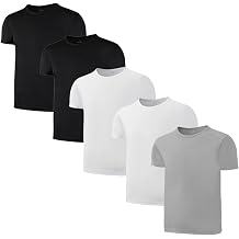 5 Pack Quick Dry Boys T Shirts Mesh Athletic Kids Shirts for Teen Age 4-15