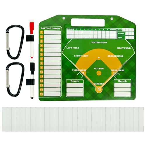 Imanes para tablero de béisbol – Pizarra magnética de borrado en seco – Equipo deportivo reutilizable con 2 ganchos, accesorios de seguimiento de puntuación para profesionales