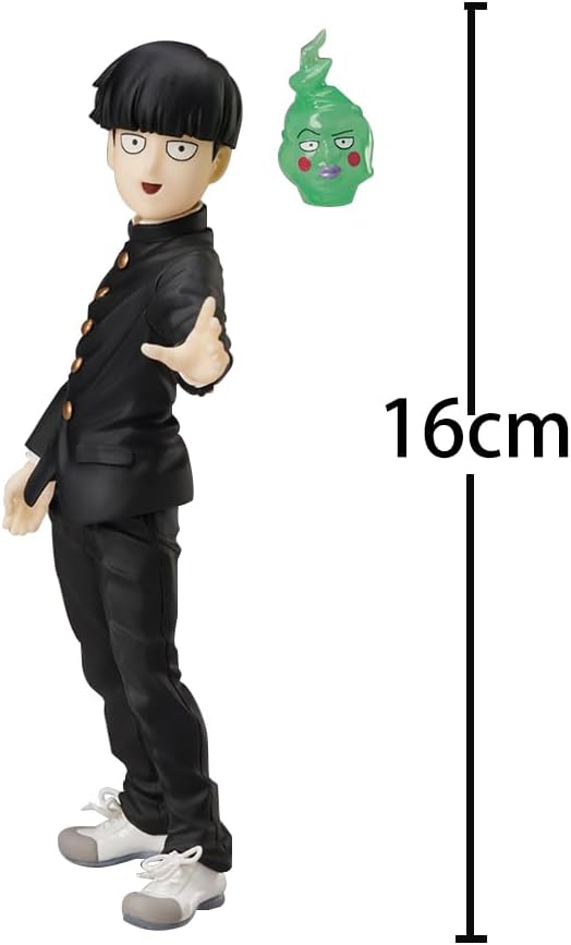 YLQANONG Mob Kageyama Shigeo Figures Interchangeable Heads Mob Anime Figure Statues PVC Anime Action Figurine 6.3IN