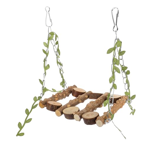 VANZACK Parrot Swing Perch Stand Durable Wooden Bird Swing for Parakeets Cockatiels and Pets Chewing and Adventure Accessory for Birds Enhances Comfort and Playfulness
