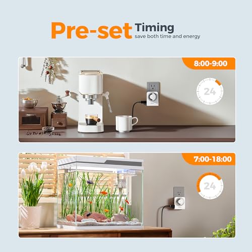 TESSAN Outlet Timer, Mechanical 24-Hour Light Timers for Electrical Outlets Indoor, Dual 3-Prong Sockets 30-Minute Intervals, for Lamps, Christmas Lights, Fans (1 Pack) by TESSAN - Image 5