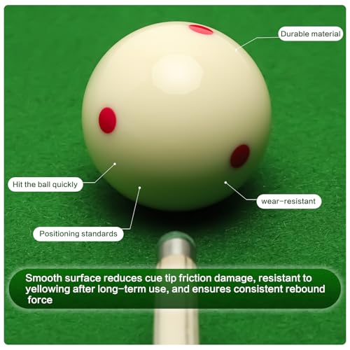 Pro-Cue Ball 2-1/4" - Professional Training Pool Billiard Ball, White Cue Ball with 6 Red Dots,High-Impact Resin, Tournament Standard - Image 4