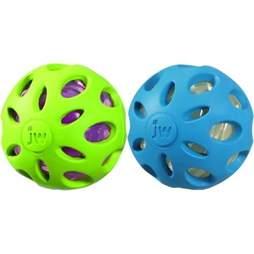 Petmate Crackle Heads Crackle Ball Dog Toy Bundle - Medium 3 Diameter and Small Size Crunchy Noise Chew