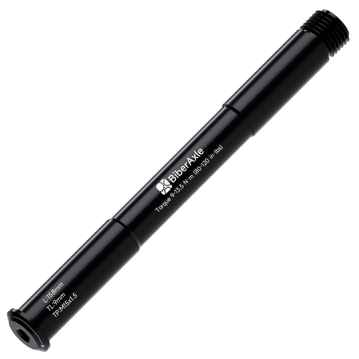 BiberAxle Axles for RockShox Bicycle Forks 15 mm, Mountain Bike and Road Bikes, Aluminium Alloy Hubs, Adapter Axle, Thread Pitch: 1.5 mm, Specifications: 15 mm x 110 mm