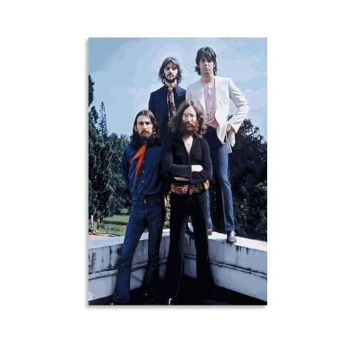 BBAUER Poster décoratif sur toile The Beatles – Impression d’art moderne pour chambre à coucher – 20 x 30 cm - Les Beatles, Paul McCartney, John Lennon, RIngo Starr, George Harrison BBAUER Poster décoratif sur toile The Beatles - Impression d'art moderne pour chambre à coucher - 20 x 30 cm