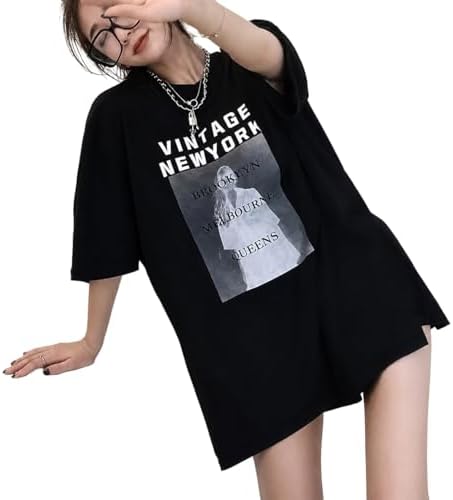 [Big Laugh] T-shirt, Printed, Loose Fit, Wide, Drop Shoulder, Plain, Logo, Korean Style, Short Sleeve, Women's
