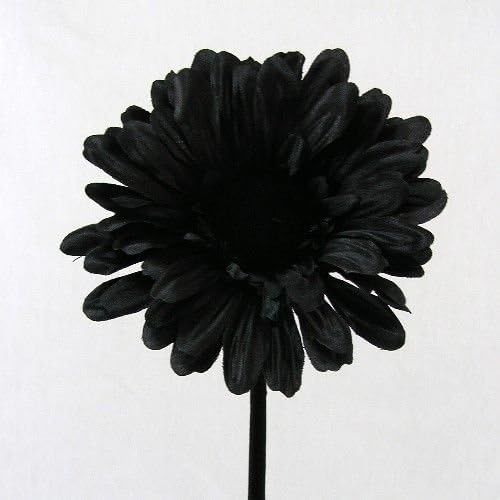 floral supplies Gerbera artificiel à tige unique avec grande floraison – Très spectaculaire – Jardin domestique (noir, lot de 4)