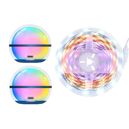 OLIGHT SphereC Stellar Sky 2-Pack Smart Night Light, Rechargeable USB-C Nursery Night Lamp, 75 Lumens StepLess Dimming with Ostrip LED Strip Lights
