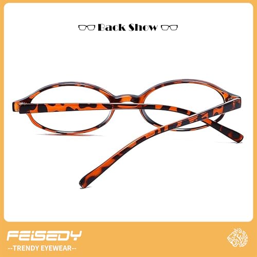 Image of FEISEDY Y2K Retro Oval Blue Light Glasses for Women Fashion Small Face Eyewear Frame 90s Nerd Fake Cosplay Eyeglasses B0258