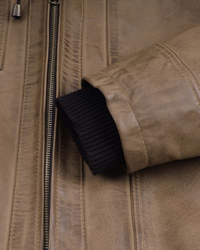 Image of Blingsoul Leather Jacket Men With Detachable Hooded - Real lambskin Leather Jackets For Mens