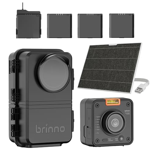 Image of Brinno BCC5000 + APB1000 + ASP1000-P Solar Power, 4K Time Lapse Construction Camera Outdoor Bundle -Imaging Sensor, WiFi Remote Control, Weatherproof Housing, 4 MRB1000 Battery Packs & 10W Solar Panel
