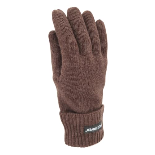 Image of BRUCERIVER Men's Pure Wool Knitted Gloves | Insulated Fleece Lining