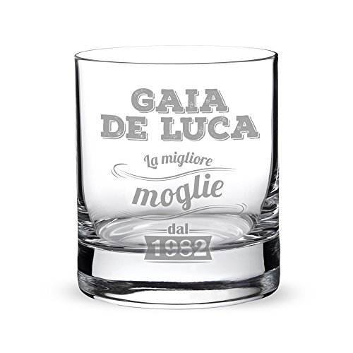 AMAVEL Bicchiere da Whisky con Incisione Vintage Personalizzabile con Nome
