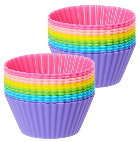 قوالب بطانة كب كيك سيليكون من سكاي تاتش، 24 قطعة، اكواب خبز ...