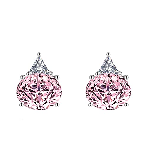 Boucle d'oreille ovale femme plaqué argent avec son zircone étincelant pour offrir