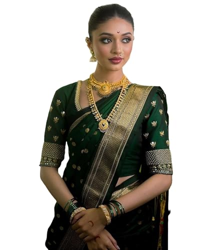 Image of Women's Printed Pattern Kanjivaram Soft Silk Saree with Unstitched Blouse Piece and Jacquard Weave Type