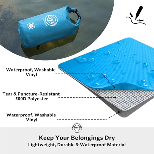 Image of STOVER 5 /10 /25 /30 /40L Waterproof Dry Bag, Medium Lightweight Roll Top Dry Bag Backpack w /Waterproof Phone Case, Kayaking, Travel, Hiking, Fishing, Tubing, Camping, the Beach, Men /Women (Blue)