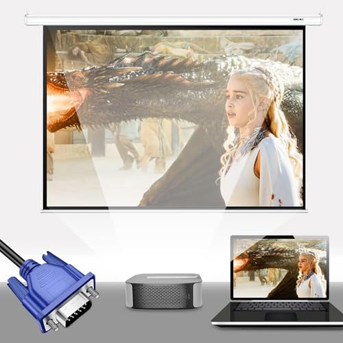 Image of ATEVON VGA Cable 15-Pin Male to Male 1.4m, Blue - Video Cable for PC, Monitor & Projector - Durable Design, Clear 1080p Signal Transmission