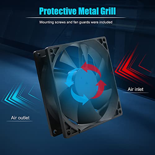 KEYFANCLUB 2-Pack 90mm Fan DC 12V Computer Fan 92mm x 92mm x 25mm 2-Pin High Performance Cooling Fan 2000RPM