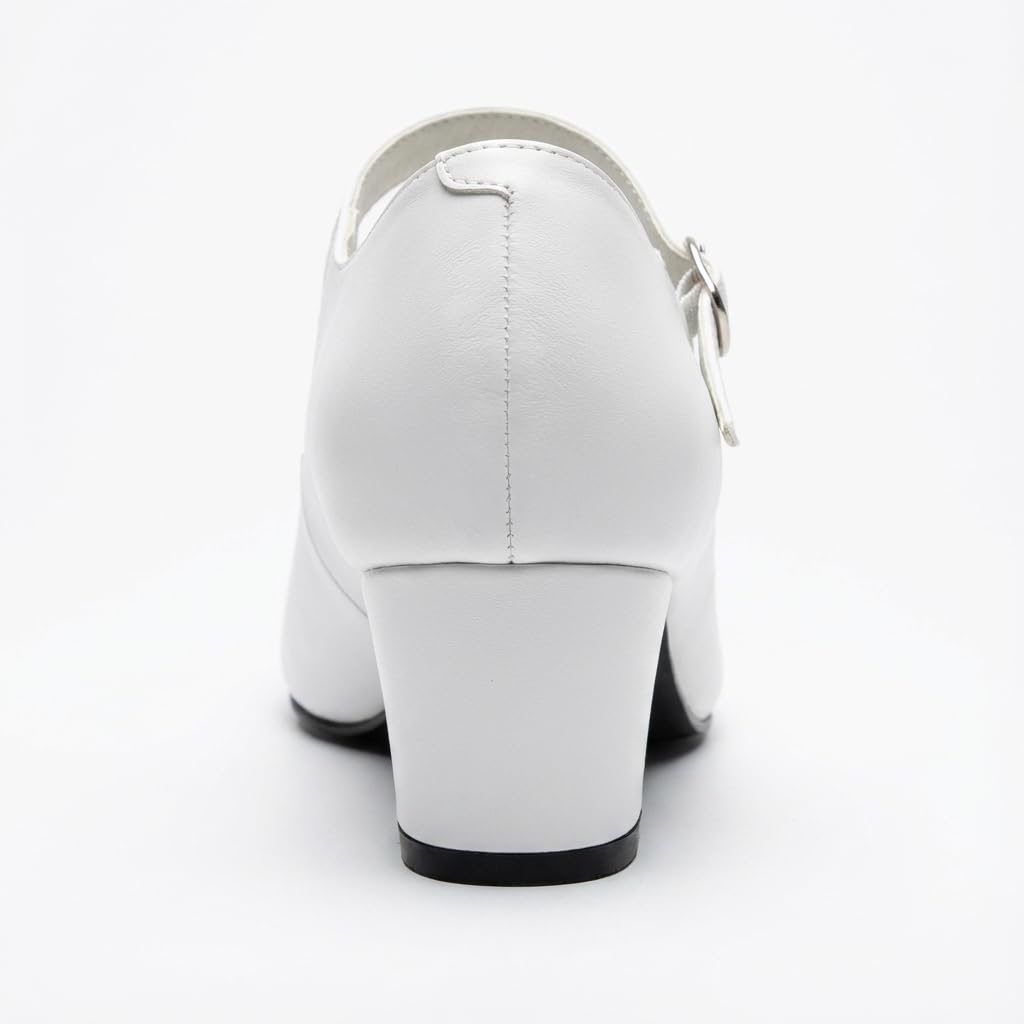 Tacones Flamenca niña Zapatos de Baile Profesional Hechos a Mano en España Calzado Tradicional Blanco y Negro con Sonido auténtico y Gran Comodidad