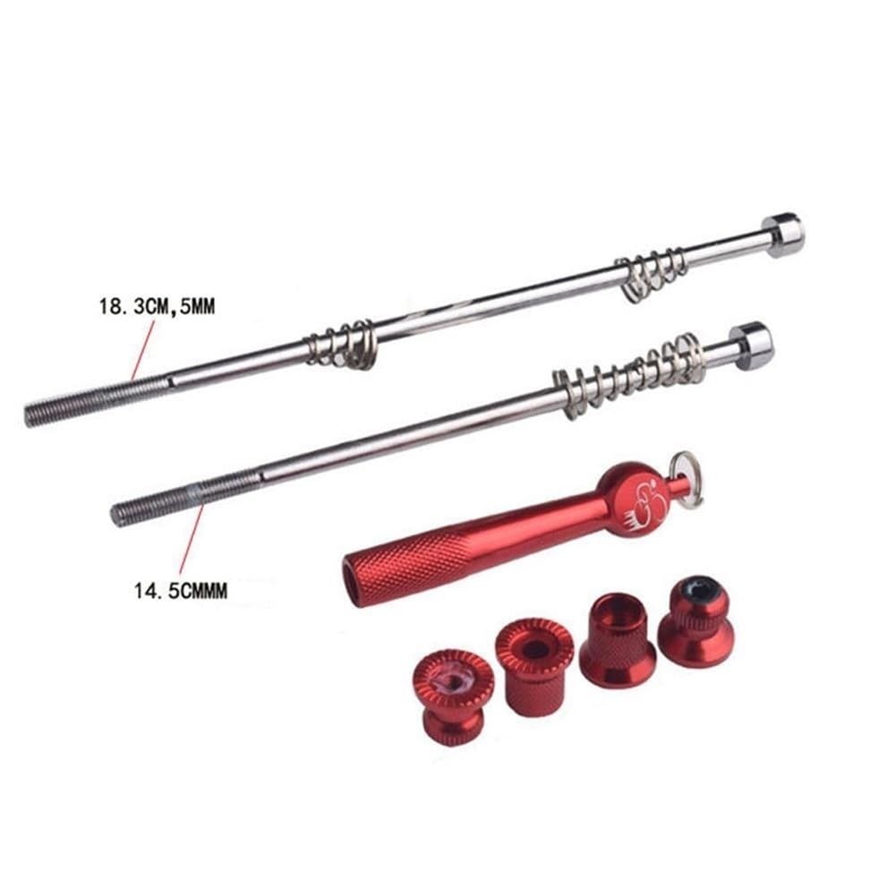 Lot De 2 Axes De Roue à Dégagement Rapide X AUTOHAUX – 150mm Avant Et 190mm Arrière – Rouges
