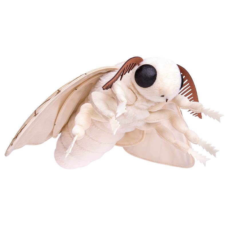 PuffPurrs Motte Plush 33CM/12IN, Kawaii Moth Plüschtier, Realistische Silk Moth Kuscheltier, Motten Stofftier Plüsch Spielzeug für Kinder Kuscheltiere, Geschenk für Natur- und Tierliebhaber