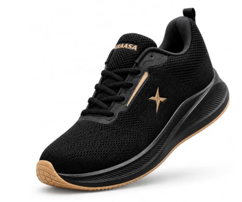 Image of Kraasa Men's Running Shoes | Breathable Knit Upper | Lightweight Phylon Sole | Cushioned EVA Insole | Comfortable Sports & Casual Sneakers for Gym, Walking & Daily Use