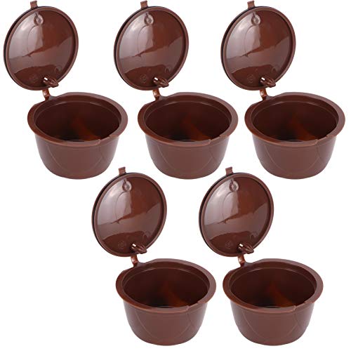 Ycauty Kit de Filtro Recargable de Cápsulas de café Reutilizables para Máquina, Accesorio de café Seguro y de para de Sabor Más Espeso, Apto para el Hogar y la Oficina (5 tazas + 1 cuchara + 1