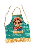 Apron Mexican Artist Cotton with Helpful Pockets/delantal mandil mexicanos para mujer de Cocina Mexican Apron gifts delantales de cocina para mujer/mandiles (Teal and Yellow)
