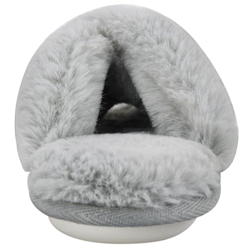 VONMAY Women's Fuzzy Slippers Cross Band Faux Fur Open Toe House Shoes - image 5