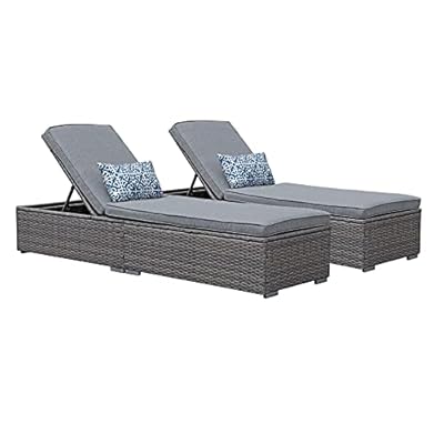 Patiorama Outdoor Patio Chaise Lounge Chair, Elegant Reclining Adjustable Pool Rattan Chaise Lounge Chair with Cushion… 41jA6RuMefL. SS400