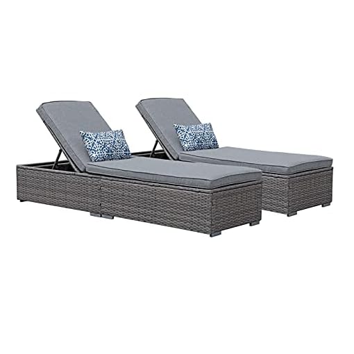 Patiorama Outdoor Patio Chaise Lounge Chair, Elegant Reclining