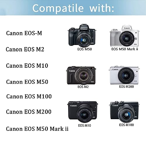 Image of ACK-E12 Power Supply Adapter Kit, Compatible with Canon EOS Digital Cameras | LP-E12 DR-E12 DC Coupler Charger Kit Dummy Battery, Compatible with EOS M50 Mark II M100 M200 M M2 M10 Kiss M /M2 Camera
