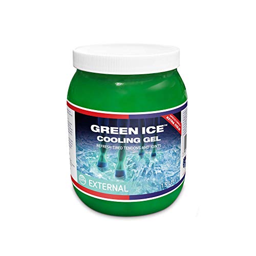 Green Ice Cooling Gel |Hochwertiges gebrauchsfertiges Ergänzungsfuttermittel für Pferde und Ponys | Linderung Von Gelenk- und Muskelverspannungen | 1.5 Litre…