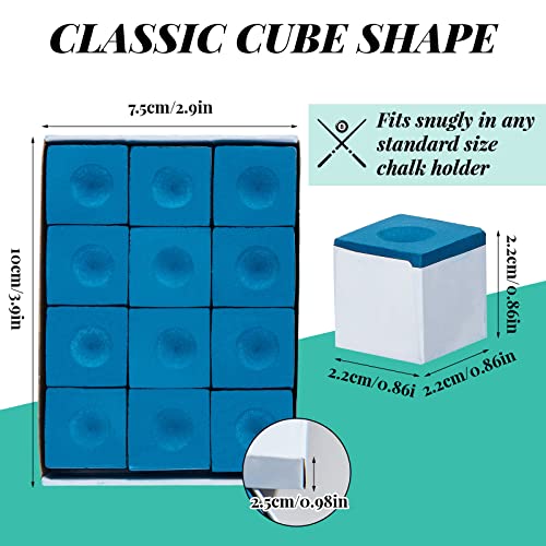 Junkin 72 Pcs Pool Cue Chalk Blue Pool Chalk Cubes Billiard Chalk Pool Stick Chalk Pool Table Accessories Pool Cue Chalk Box #TOP1