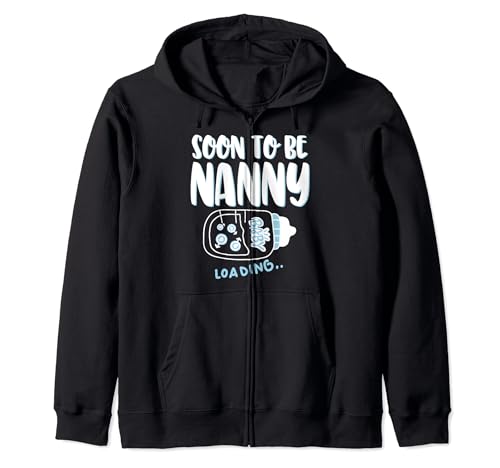 Soon To Be Nanny Loading Embarazo Anuncio Niño Bebé Sudadera con Capucha